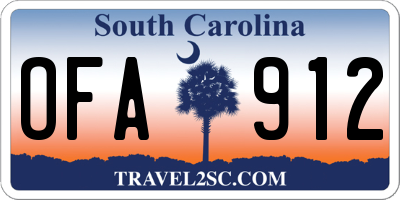 SC license plate OFA912