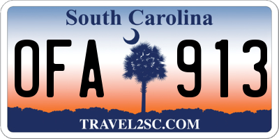 SC license plate OFA913