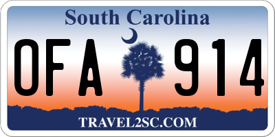 SC license plate OFA914