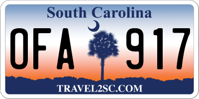 SC license plate OFA917