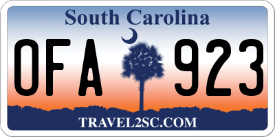 SC license plate OFA923