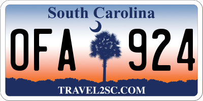 SC license plate OFA924