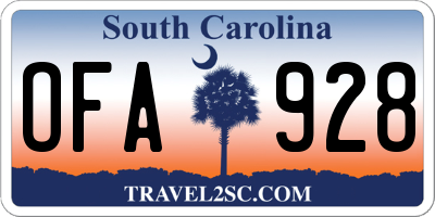 SC license plate OFA928