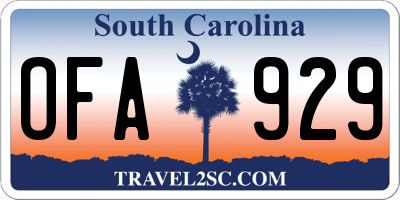 SC license plate OFA929