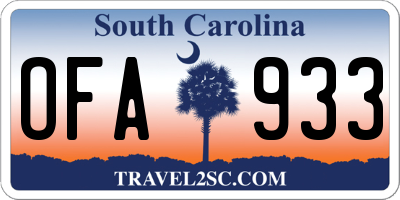 SC license plate OFA933