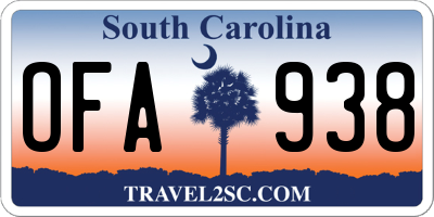 SC license plate OFA938