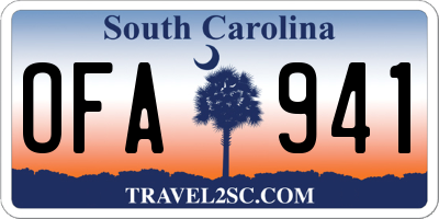 SC license plate OFA941