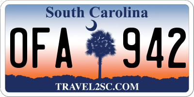 SC license plate OFA942