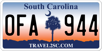 SC license plate OFA944