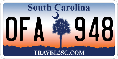 SC license plate OFA948