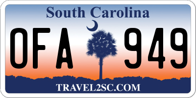 SC license plate OFA949