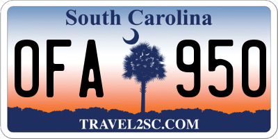 SC license plate OFA950