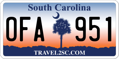 SC license plate OFA951