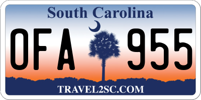 SC license plate OFA955
