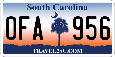 SC license plate OFA956