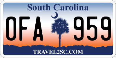 SC license plate OFA959
