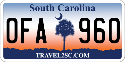 SC license plate OFA960