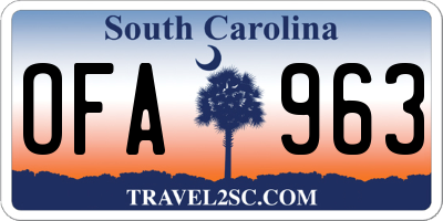 SC license plate OFA963