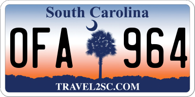 SC license plate OFA964
