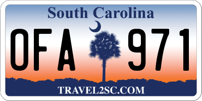 SC license plate OFA971