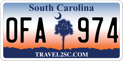 SC license plate OFA974