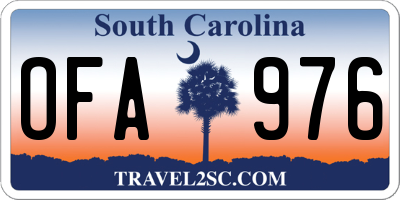 SC license plate OFA976