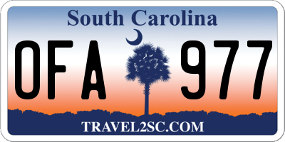 SC license plate OFA977