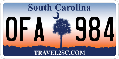 SC license plate OFA984