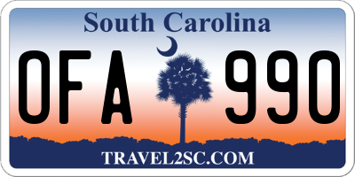 SC license plate OFA990