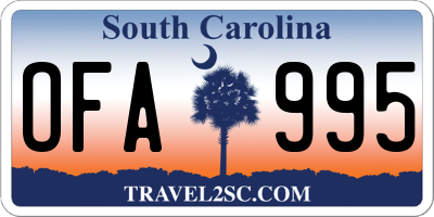 SC license plate OFA995