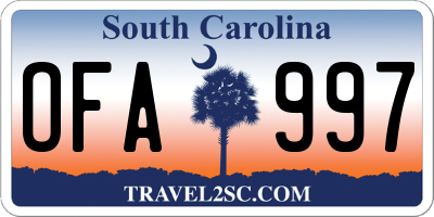 SC license plate OFA997