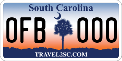 SC license plate OFB000