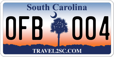 SC license plate OFB004
