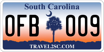 SC license plate OFB009