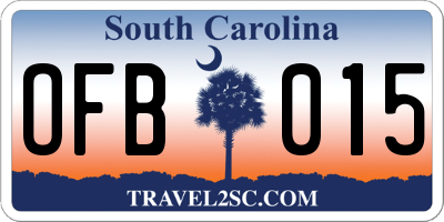 SC license plate OFB015