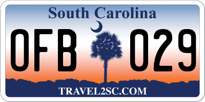 SC license plate OFB029
