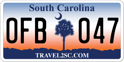 SC license plate OFB047
