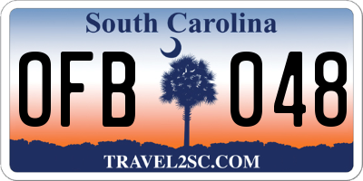 SC license plate OFB048