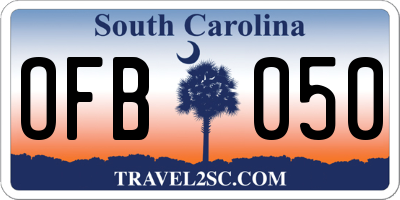 SC license plate OFB050
