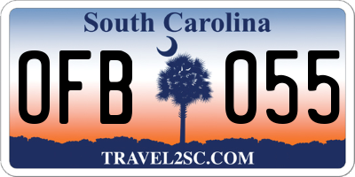 SC license plate OFB055