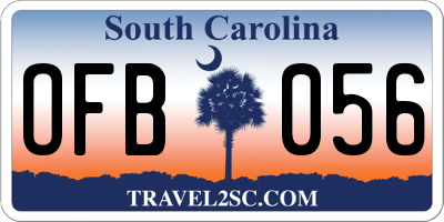SC license plate OFB056