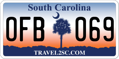 SC license plate OFB069
