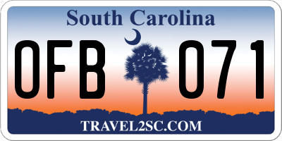 SC license plate OFB071