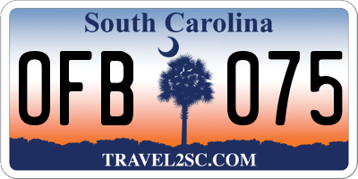 SC license plate OFB075