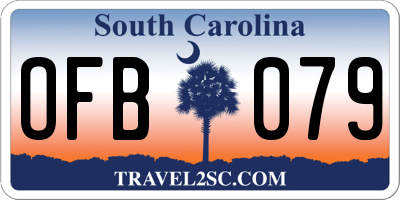 SC license plate OFB079