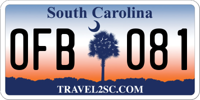 SC license plate OFB081
