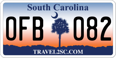 SC license plate OFB082