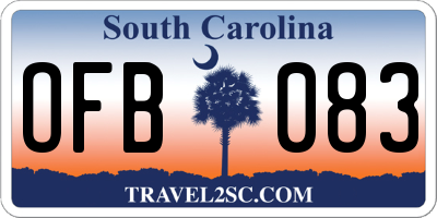 SC license plate OFB083