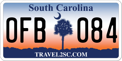 SC license plate OFB084