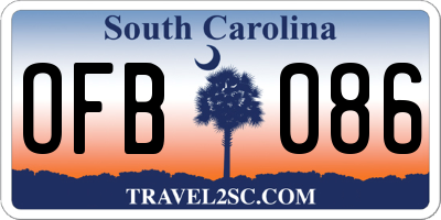 SC license plate OFB086